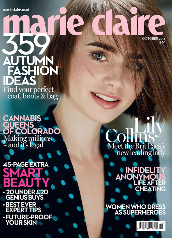 Lily Collins《Marie Claire》英国版2014年10月号