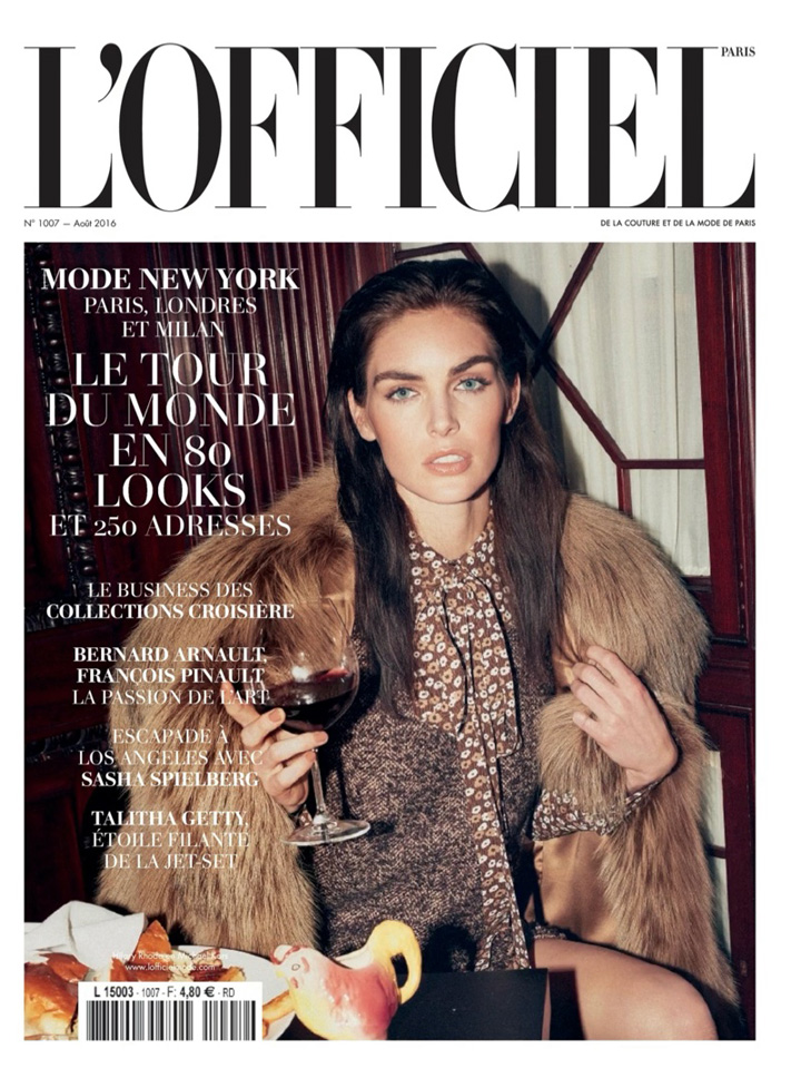 Hilary Rhoda《L'Officiel》法国版2016年8月号