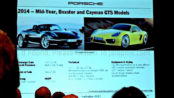 保时捷准备推出Cayman及Boxster的GTS车型