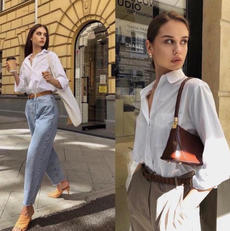 白衬衣与牛仔裤