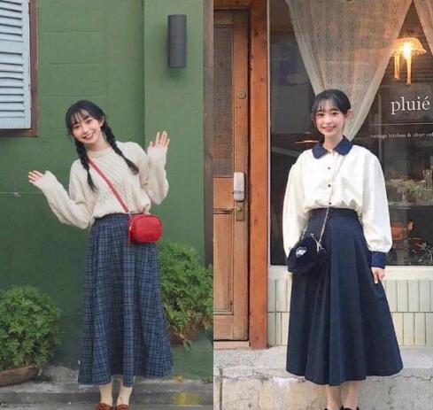 矮个子女生 针织衫的穿搭