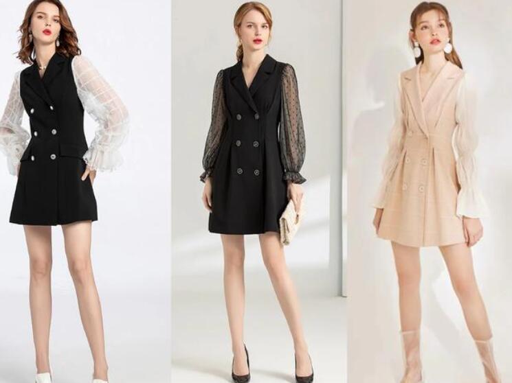 甜酷西装连衣裙