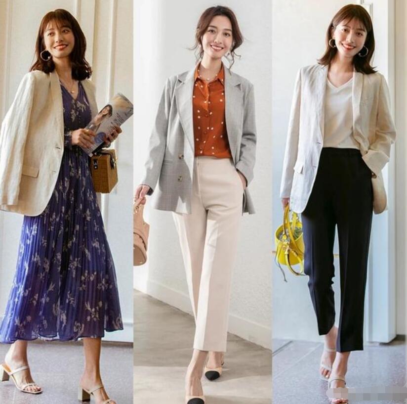 灰色西装 橘色波点衬衫