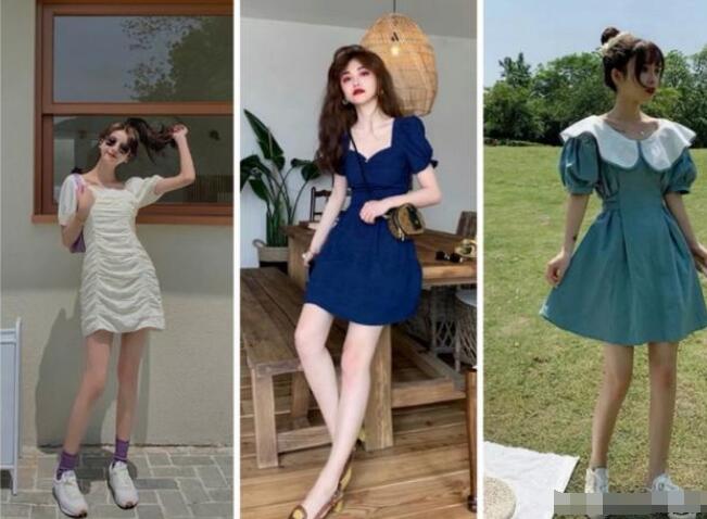 短款收腰连衣裙