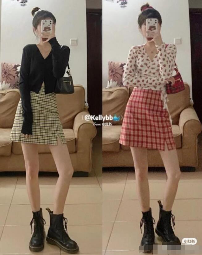 短上衣 半身裙 短靴