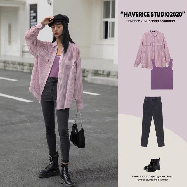 衬衫 背心 小脚裤