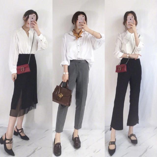 白色衬衣 灰色西裤