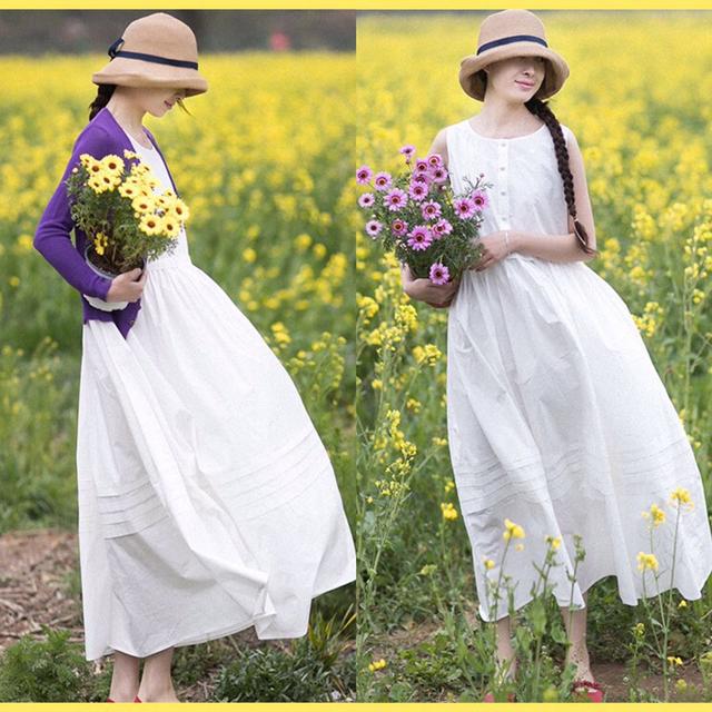 白色连衣裙 红色小皮鞋