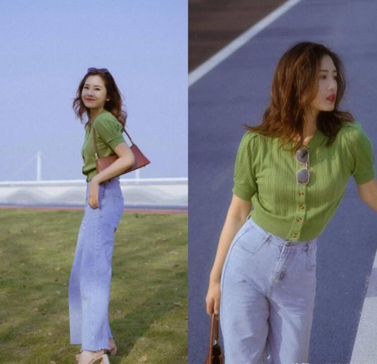 牛油果衬衫 牛仔裤