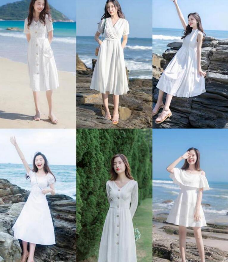 白色连衣裙