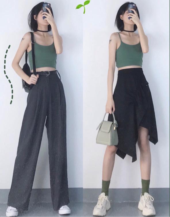 吊带衫 阔腿裤 半裙