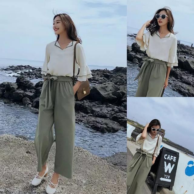 套装 休闲裤 雪纺衫