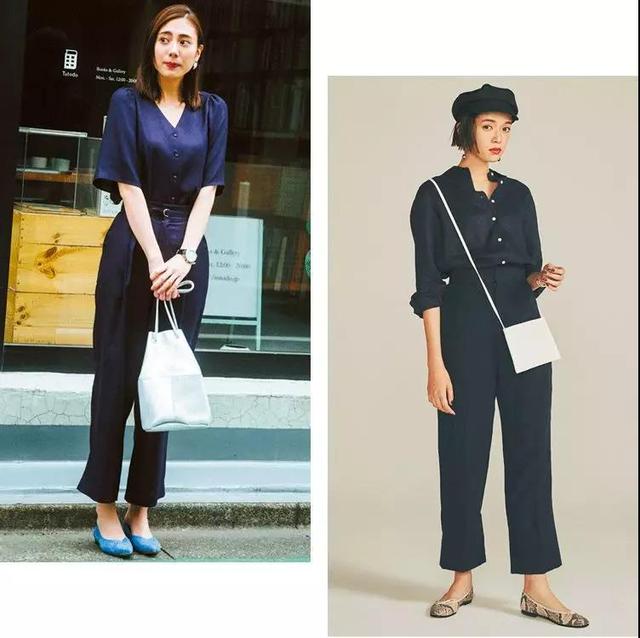 衬衫 阔腿九分裤