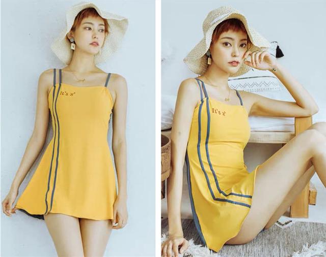 运动风小短裙泳衣