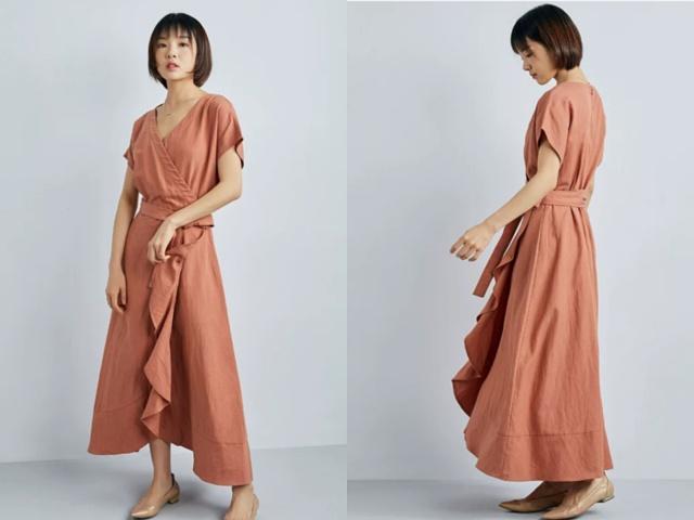 荷叶边连衣裙 平底单鞋