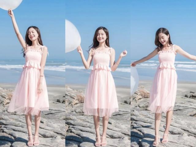 初恋樱花粉连衣裙