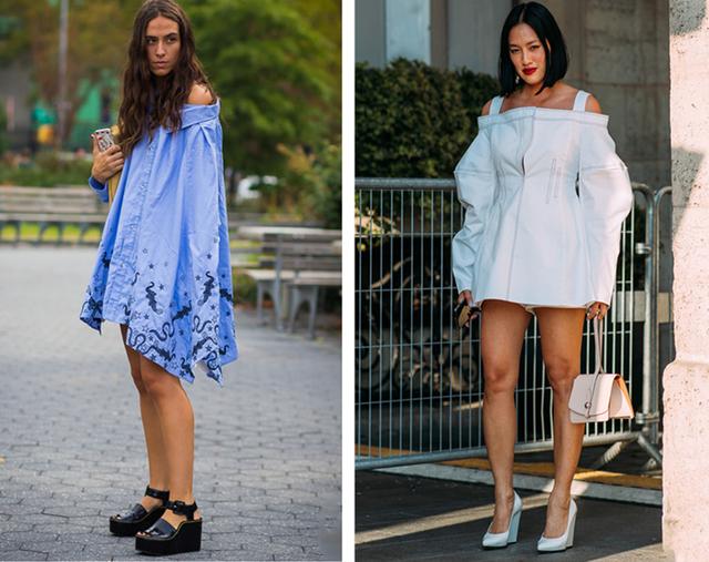 衬衫连衣裙 高跟鞋