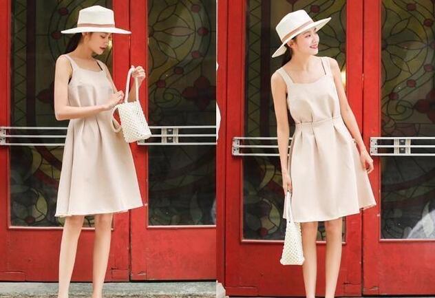 背带连衣裙 奶奶鞋