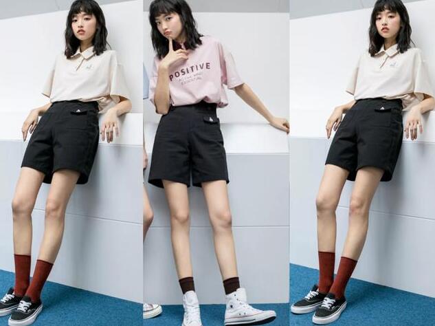 Polo领T恤 翻口袋五分裤