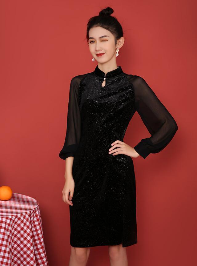 黑色旗袍裙