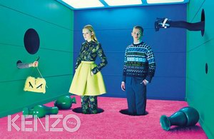 Kenzo（高田贤三）发布2014秋冬系列广告大片，超模Guinevere Van Seenus 与Robbie McKinnon共同演绎