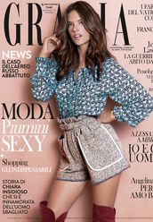超模Alessandra Ambrosio登《Grazia》 演绎复古波西米亚风尚