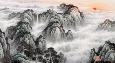 最荡气回肠的客厅山水画，泰山日出山水画品评