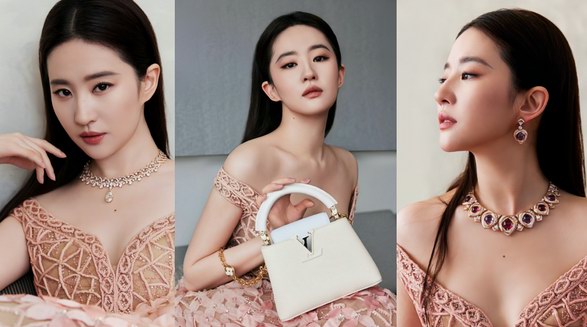 刘亦菲白玉兰红毯粉玫瑰造型揭晓，Elie Saab花卉刺绣高定搭配BVLGARI高级珠宝美到失语