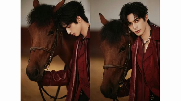 给世界一点浓颜的震撼！与马为伍，宋威龙演绎古驰2024秋冬系列经典安可拉红