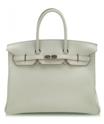 Hermes 爱马仕 限量现货珍珠灰色银扣Birkin 35CM手提袋