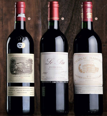 4. Chateau Lafite Rothschild 1999 拉非1999 5. Le Pin 1997 李鹏1997 6. Chateau Margaux 1991 玛歌1991